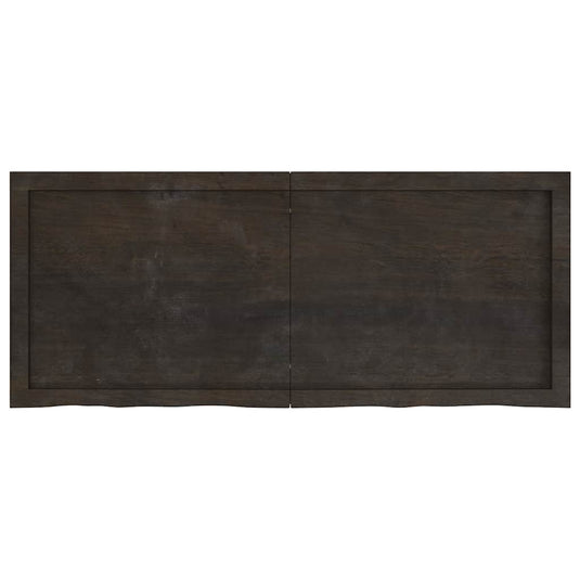Vidaxl wastafelblad 120x50x(2-6) cm behandeld massief hout donkerbruin