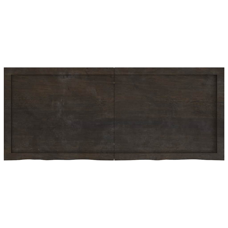 Afbeelding laden in galerijviewer, Vidaxl wastafelblad 120x50x(2-6) cm behandeld massief hout donkerbruin
