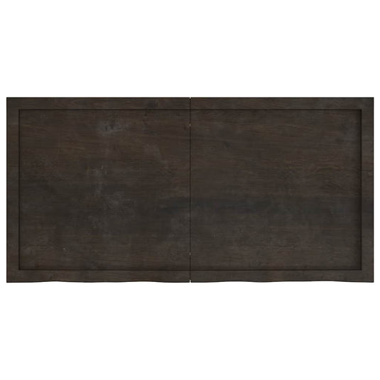 Vidaxl wastafelblad 120x60x(2-4) cm behandeld massief hout donkerbruin