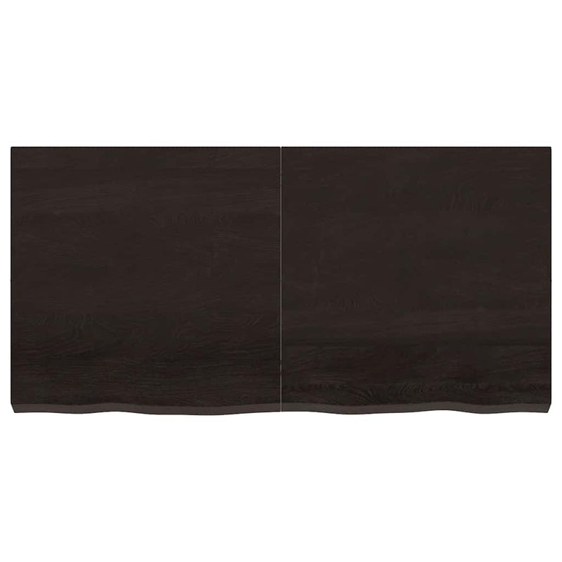 Afbeelding laden in galerijviewer, Vidaxl wastafelblad 120x60x(2-6) cm behandeld massief hout donkerbruin
