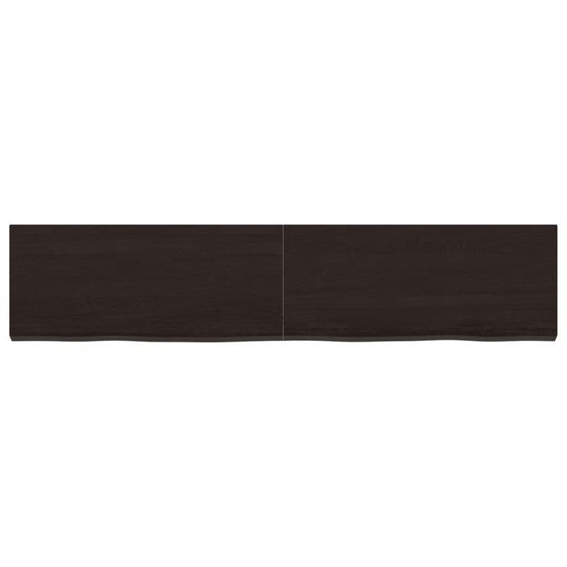 Afbeelding laden in galerijviewer, Vidaxl wastafelblad 140x30x(2-4) cm behandeld massief hout donkerbruin
