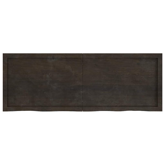 Vidaxl wastafelblad 140x50x(2-4) cm behandeld massief hout donkerbruin