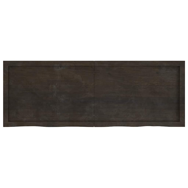 Afbeelding laden in galerijviewer, Vidaxl wastafelblad 140x50x(2-4) cm behandeld massief hout donkerbruin
