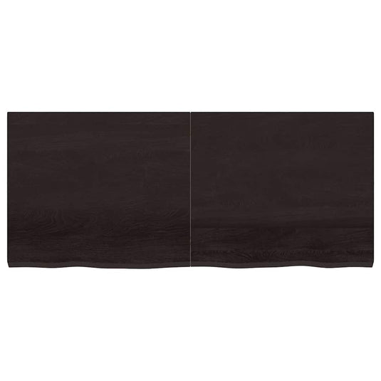 Vidaxl wastafelblad 140x60x(2-4) cm behandeld massief hout donkerbruin
