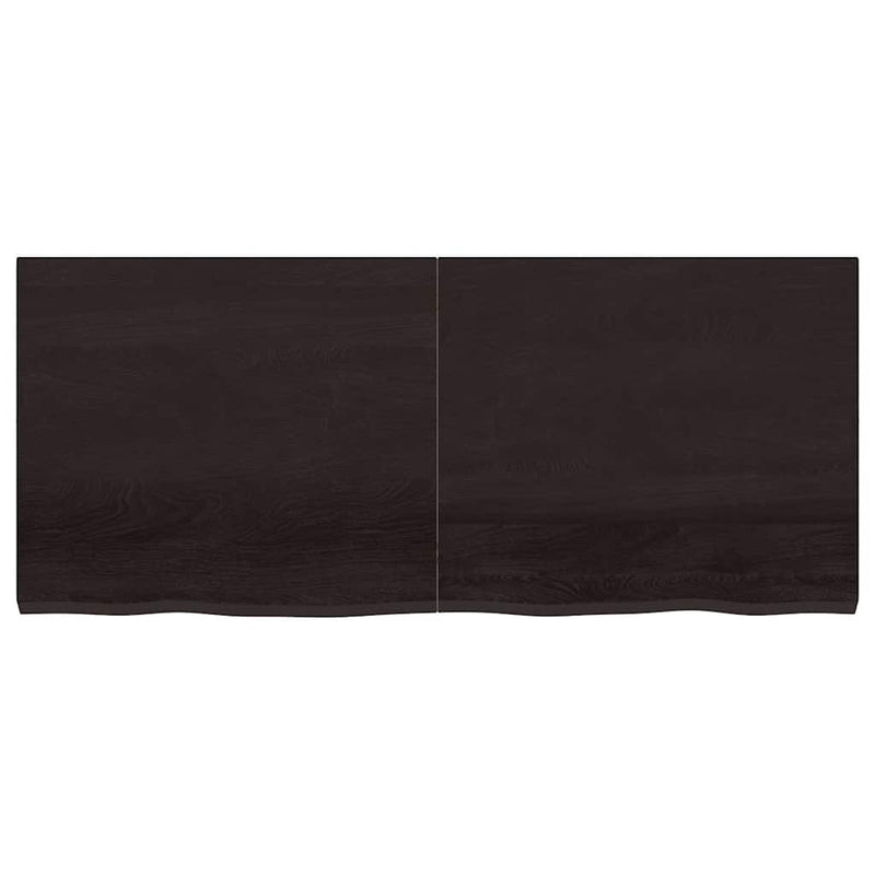 Afbeelding laden in galerijviewer, Vidaxl wastafelblad 140x60x(2-4) cm behandeld massief hout donkerbruin
