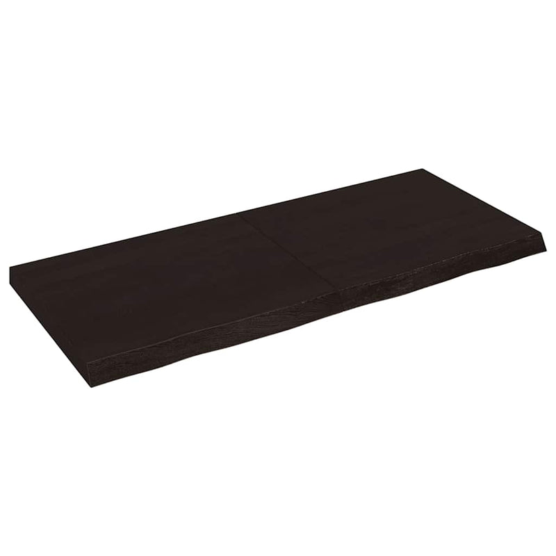 Afbeelding laden in galerijviewer, Vidaxl wastafelblad 140x60x(2-6) cm behandeld massief hout donkerbruin

