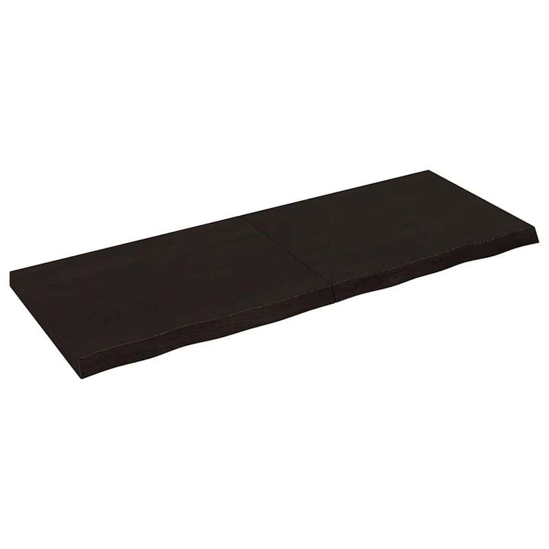 Afbeelding laden in galerijviewer, Vidaxl wastafelblad 160x60x(2-6) cm behandeld massief hout donkerbruin
