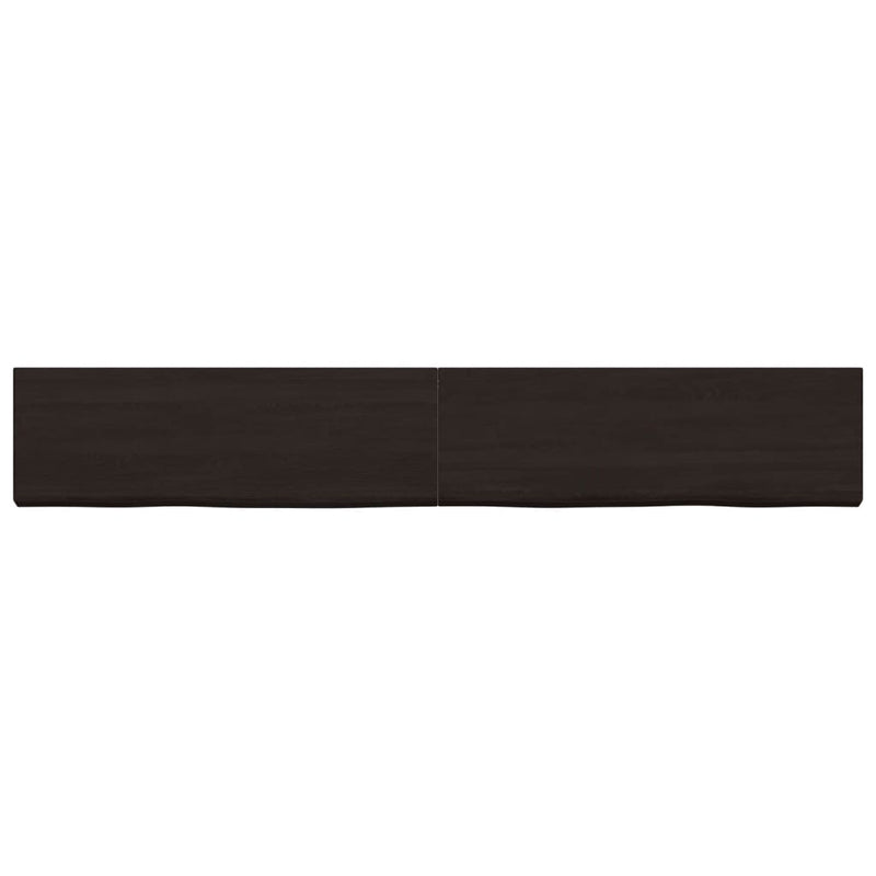 Afbeelding laden in galerijviewer, Vidaxl wastafelblad 180x40x(2-4) cm behandeld massief hout donkerbruin
