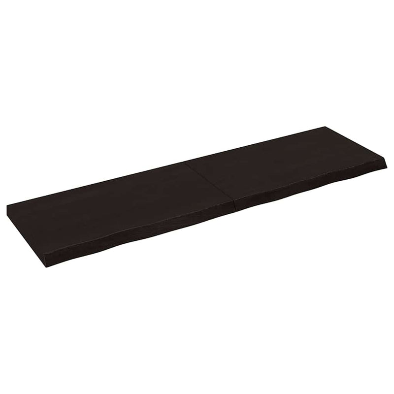 Afbeelding laden in galerijviewer, Vidaxl wastafelblad 180x50x(2-6) cm behandeld massief hout donkerbruin

