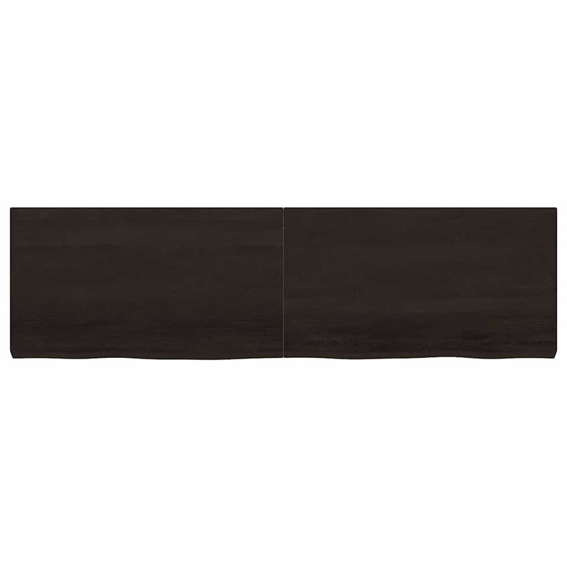 Afbeelding laden in galerijviewer, Vidaxl wastafelblad 180x50x(2-6) cm behandeld massief hout donkerbruin
