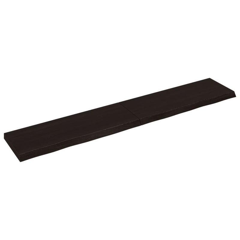 Afbeelding laden in galerijviewer, Vidaxl wastafelblad 220x40x(2-6) cm behandeld massief hout donkerbruin
