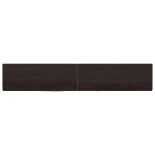 Vidaxl wastafelblad 220x40x(2-6) cm behandeld massief hout donkerbruin