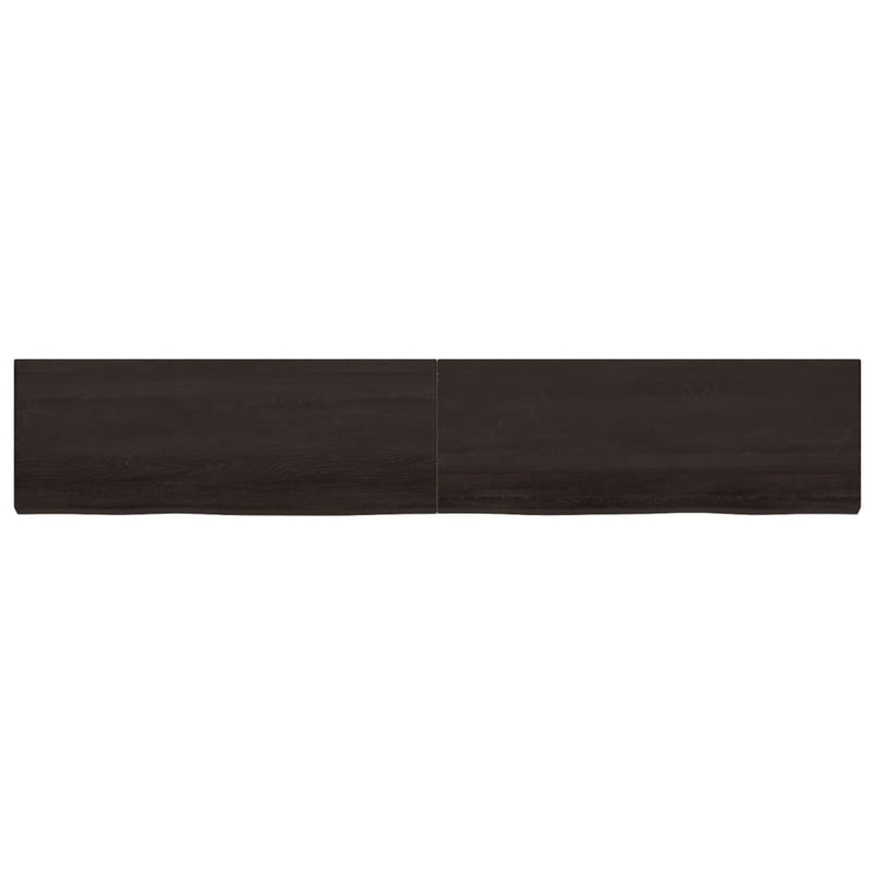 Afbeelding laden in galerijviewer, Vidaxl wastafelblad 220x40x(2-6) cm behandeld massief hout donkerbruin
