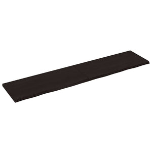 Vidaxl wastafelblad 220x50x(2-4) cm behandeld massief hout donkerbruin
