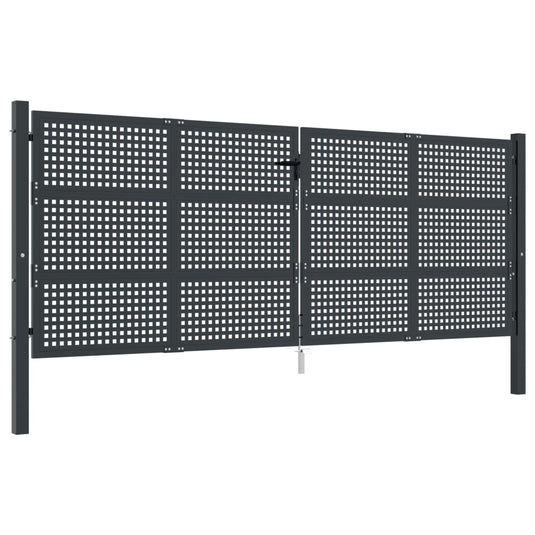 VidaXL Poort 400x175 cm staal antracietkleurig