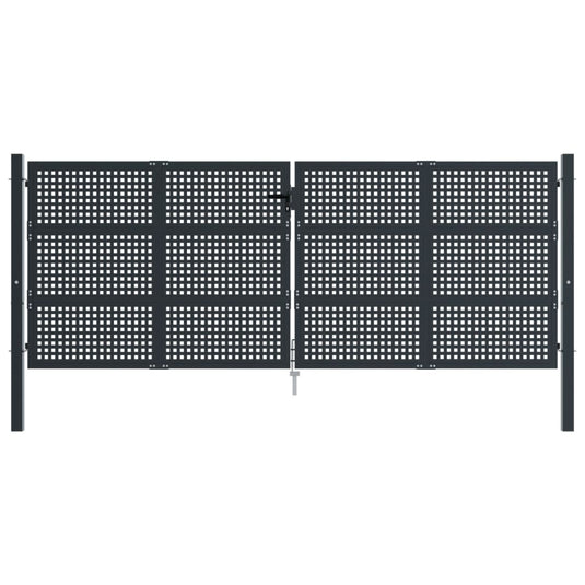 VidaXL Poort 400x175 cm staal antracietkleurig