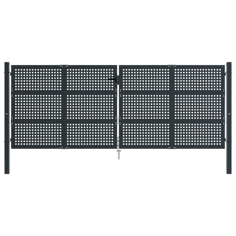 Afbeelding laden in galerijviewer, VidaXL Poort 400x200 cm staal antracietkleurig
