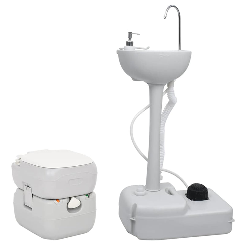 Afbeelding laden in galerijviewer, VidaXL Campingtoilet en wasbak draagbaar
