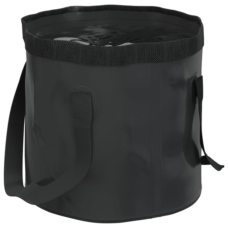 Afbeelding laden in galerijviewer, Vidaxl emmers 2 st inklapbaar 30 l pvc zwart
