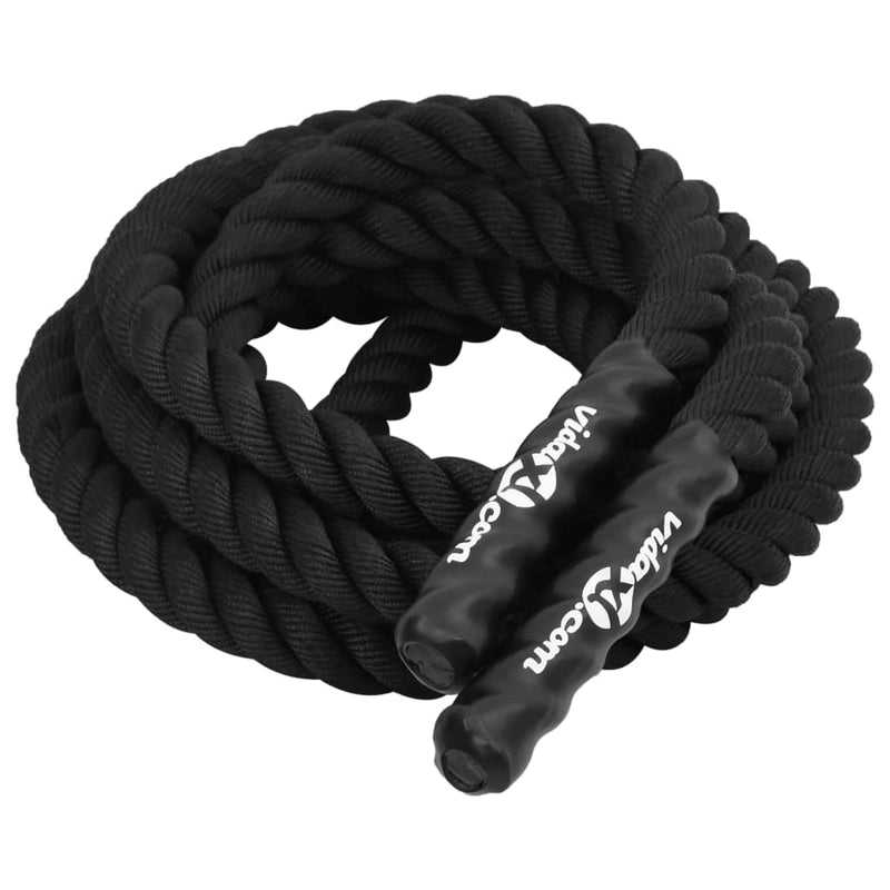 Afbeelding laden in galerijviewer, Vidaxl battle rope zwart 6 m 4,5 kg polyester
