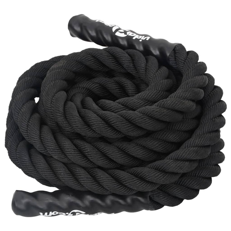 Afbeelding laden in galerijviewer, Vidaxl battle rope zwart 9 m 6,8 kg polyester
