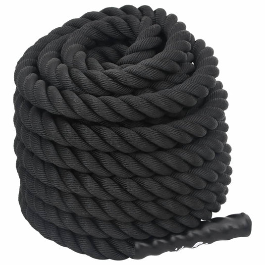 Vidaxl battle rope zwart 12 m 9 kg polyester