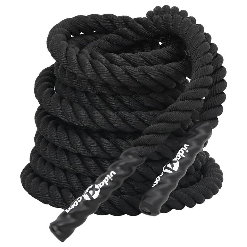 Afbeelding laden in galerijviewer, Vidaxl battle rope zwart 15 m 11 kg polyester
