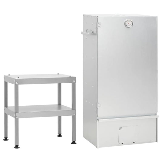 Vidaxl bbq-rookoven met tafel gegalvaniseerd staal