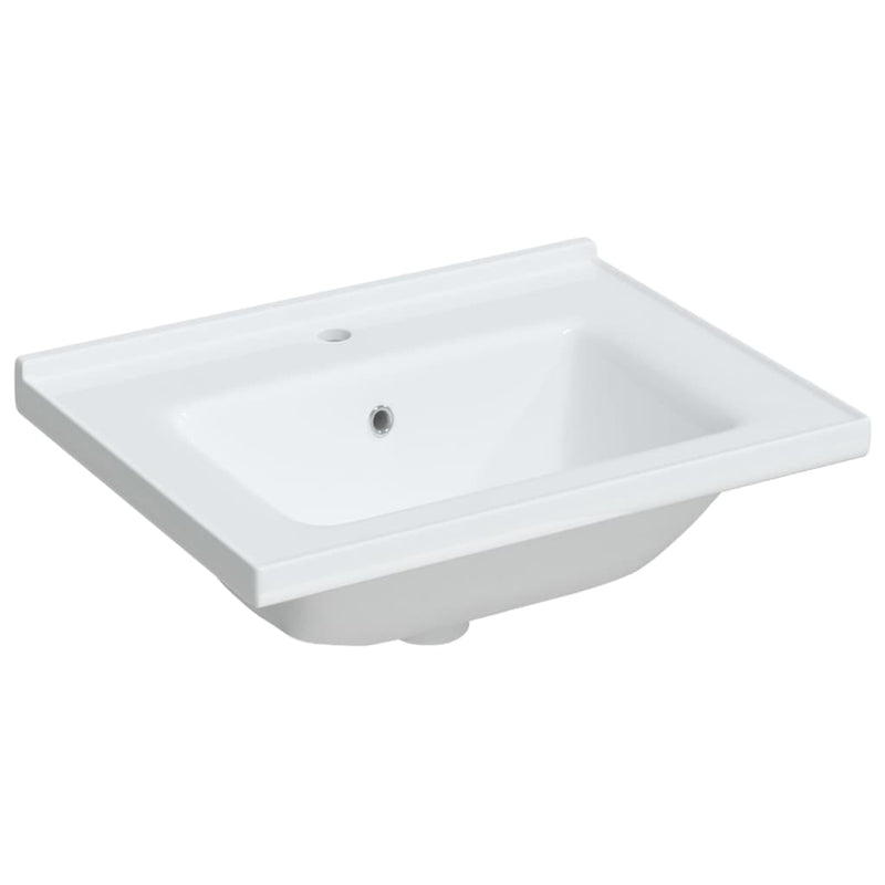 Afbeelding laden in galerijviewer, Vidaxl wastafel rechthoekig 61x48x19,5 cm keramiek wit
