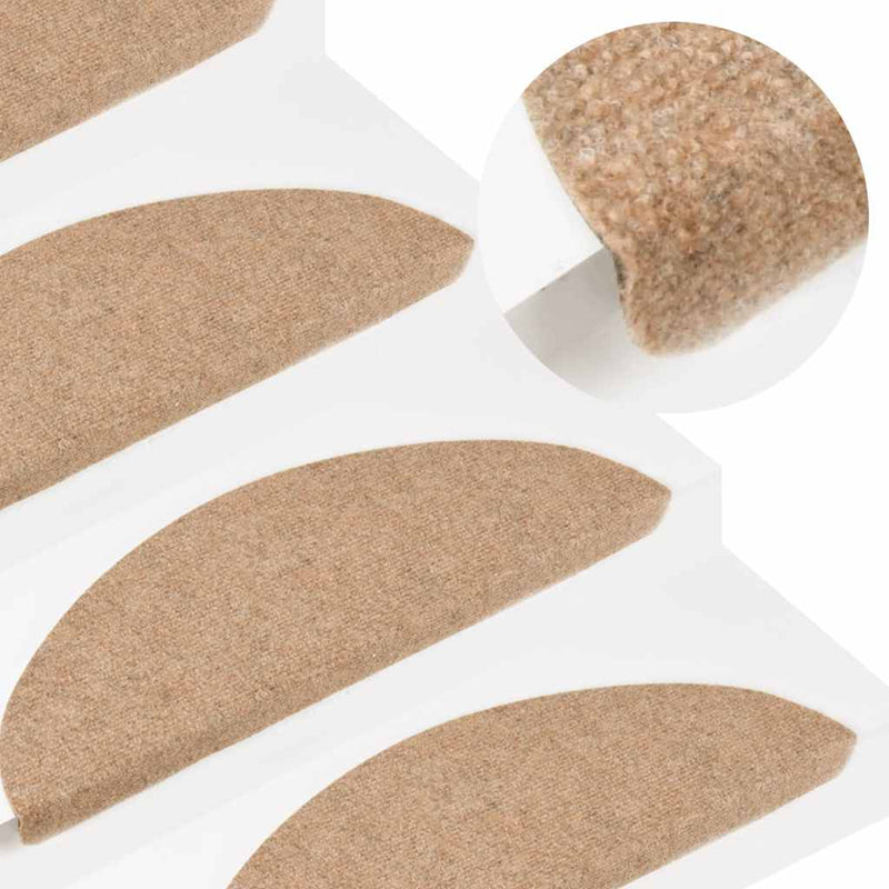 Afbeelding laden in galerijviewer, Vidaxl trapmatten zelfklevend 10 st 56x17x3 cm beige
