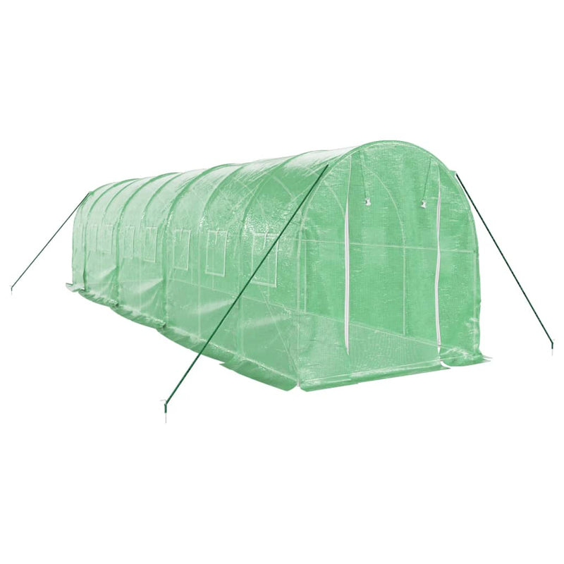 Afbeelding laden in galerijviewer, VidaXL Tuinkas met stalen frame 16 m² 8x2x2 m groen
