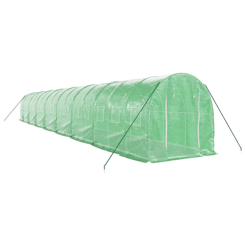 Afbeelding laden in galerijviewer, VidaXL Tuinkas met stalen frame 32 m² 16x2x2 m groen
