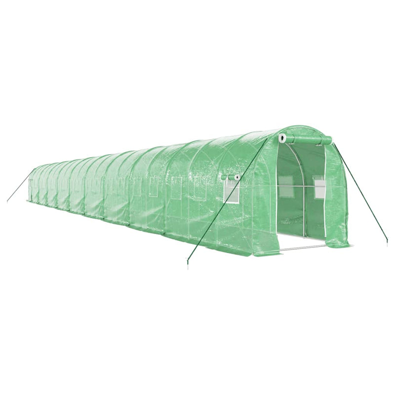 Afbeelding laden in galerijviewer, VidaXL Tuinkas met stalen frame 40 m² 20x2x2 m groen
