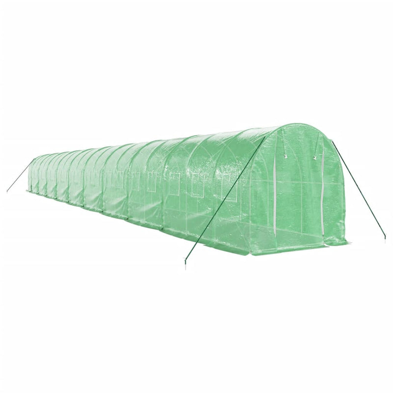 Afbeelding laden in galerijviewer, VidaXL Tuinkas met stalen frame 40 m² 20x2x2 m groen
