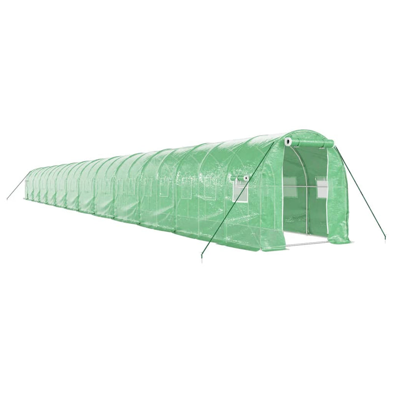 Afbeelding laden in galerijviewer, VidaXL Tuinkas met stalen frame 48 m² 24x2x2 m groen
