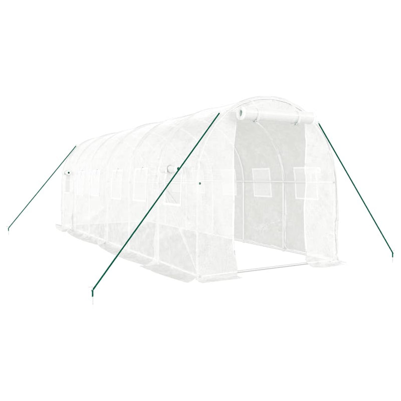 Afbeelding laden in galerijviewer, VidaXL Tuinkas met stalen frame 12 m² 6x2x2 m wit
