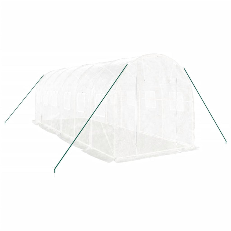 Afbeelding laden in galerijviewer, VidaXL Tuinkas met stalen frame 12 m² 6x2x2 m wit
