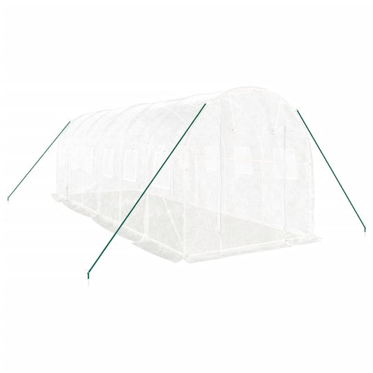 VidaXL Tuinkas met stalen frame 12 m² 6x2x2 m wit