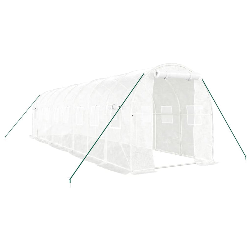 Afbeelding laden in galerijviewer, VidaXL Tuinkas met stalen frame 16 m² 8x2x2 m wit
