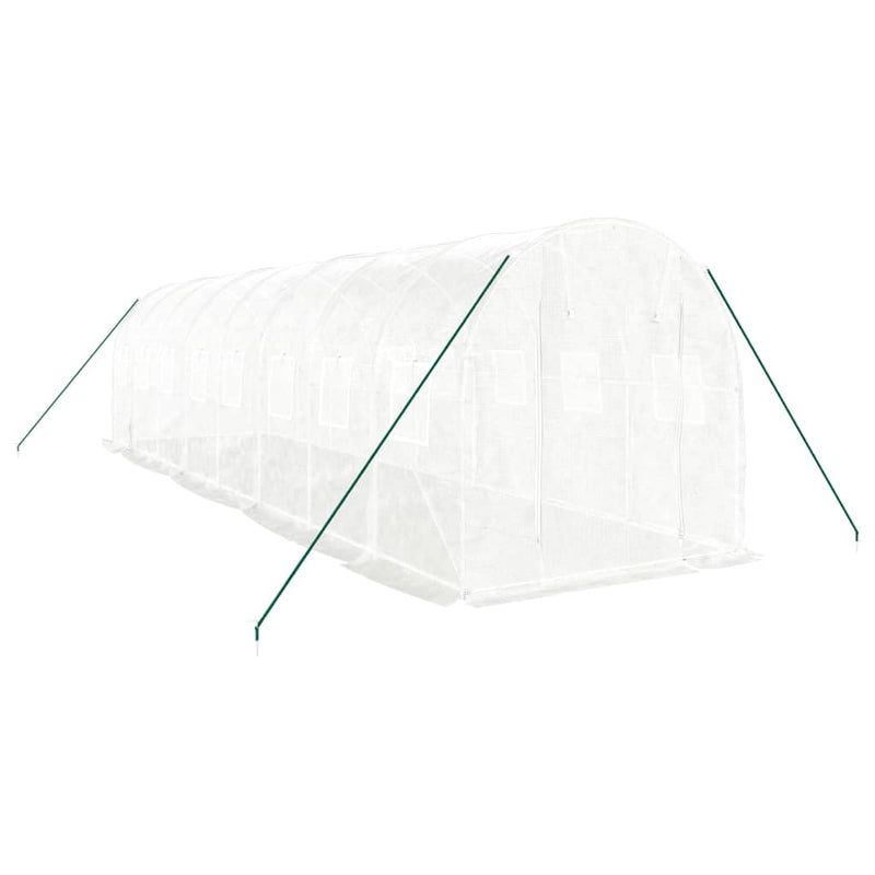 Afbeelding laden in galerijviewer, VidaXL Tuinkas met stalen frame 16 m² 8x2x2 m wit
