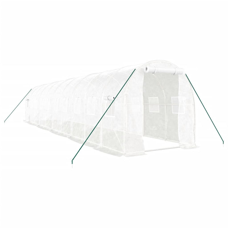 Afbeelding laden in galerijviewer, VidaXL Tuinkas met stalen frame 20 m² 10x2x2 m wit
