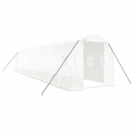 VidaXL Tuinkas met stalen frame 20 m² 10x2x2 m wit