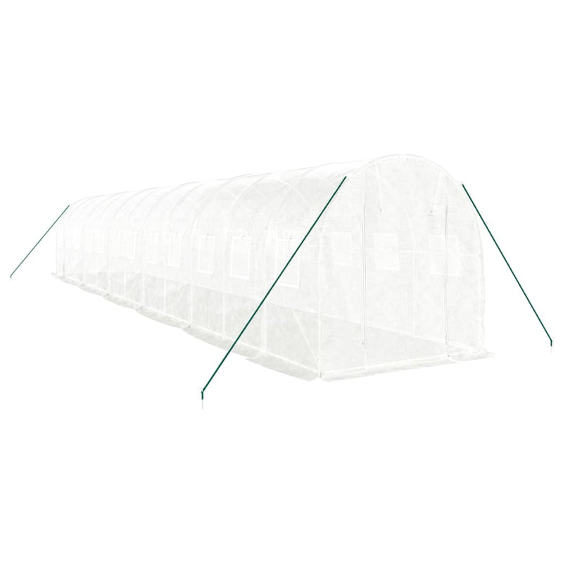 Afbeelding laden in galerijviewer, VidaXL Tuinkas met stalen frame 24 m² 12x2x2 m wit
