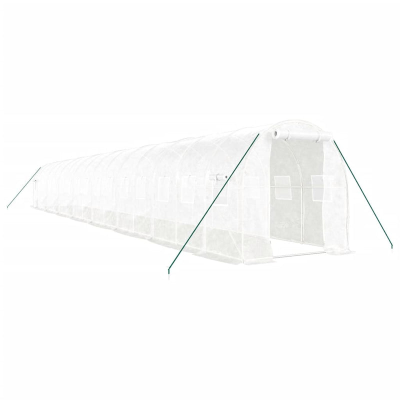 Afbeelding laden in galerijviewer, VidaXL Tuinkas met stalen frame 32 m² 16x2x2 m wit
