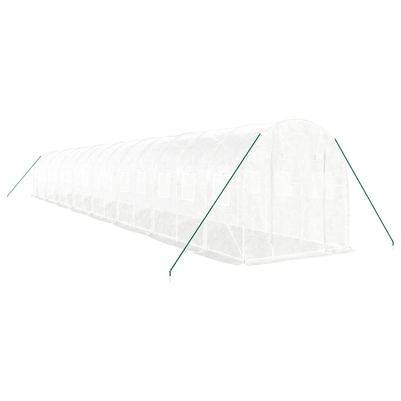 Afbeelding laden in galerijviewer, VidaXL Tuinkas met stalen frame 32 m² 16x2x2 m wit
