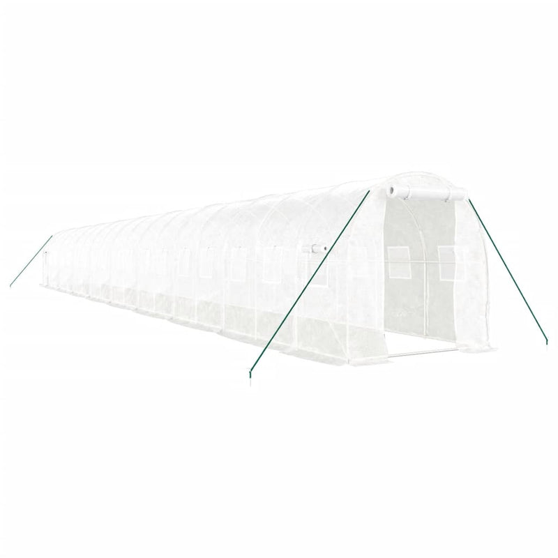 Afbeelding laden in galerijviewer, VidaXL Tuinkas met stalen frame 36 m² 18x2x2 m wit
