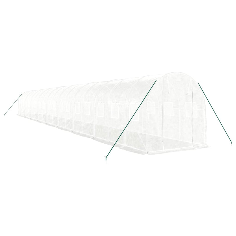 Afbeelding laden in galerijviewer, VidaXL Tuinkas met stalen frame 36 m² 18x2x2 m wit
