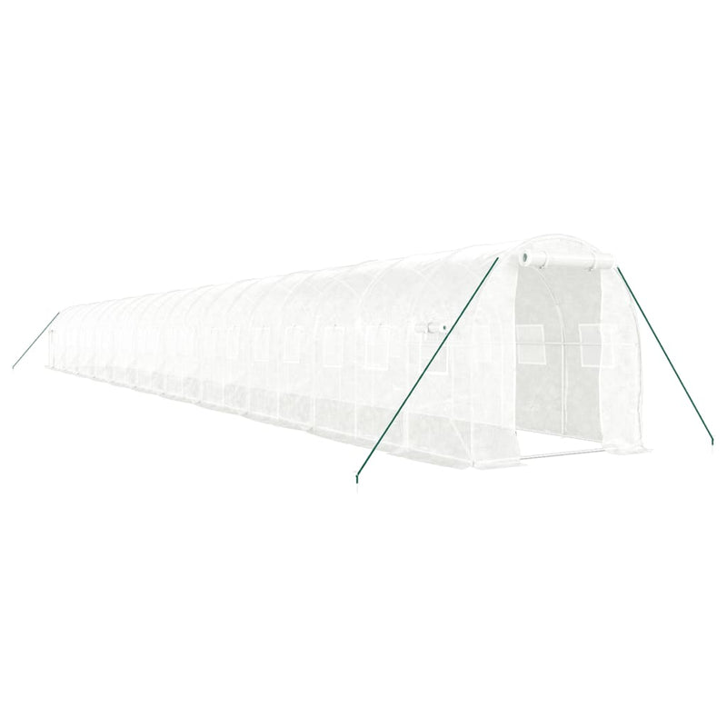 Afbeelding laden in galerijviewer, VidaXL Tuinkas met stalen frame 44 m² 22x2x2 m wit
