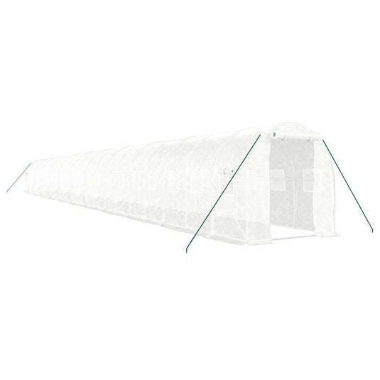 VidaXL Tuinkas met stalen frame 44 m² 22x2x2 m wit