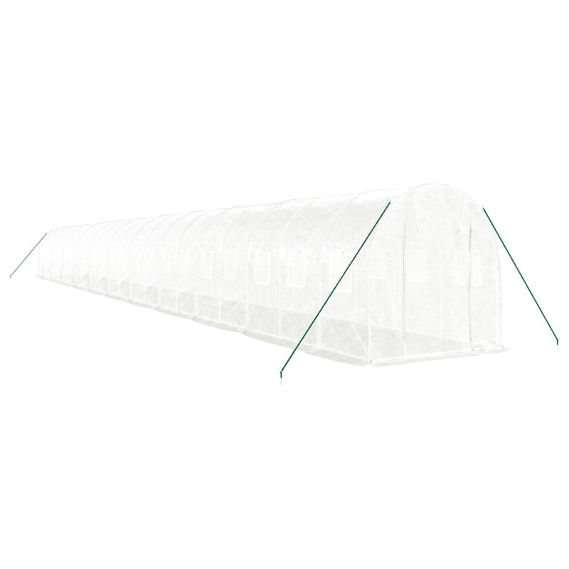 Afbeelding laden in galerijviewer, VidaXL Tuinkas met stalen frame 44 m² 22x2x2 m wit
